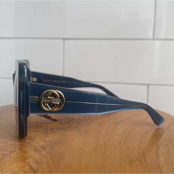Authentic Gucci Oversized Sunglasses 0178s Blue - Picture 4 of 10